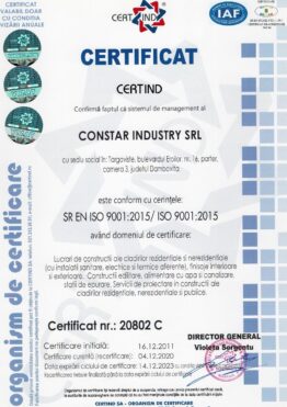 Certificat ISO 9001 Certificat ISO 9001